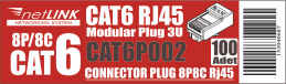P002 Cat6 Plug Rj45 8P/8C...